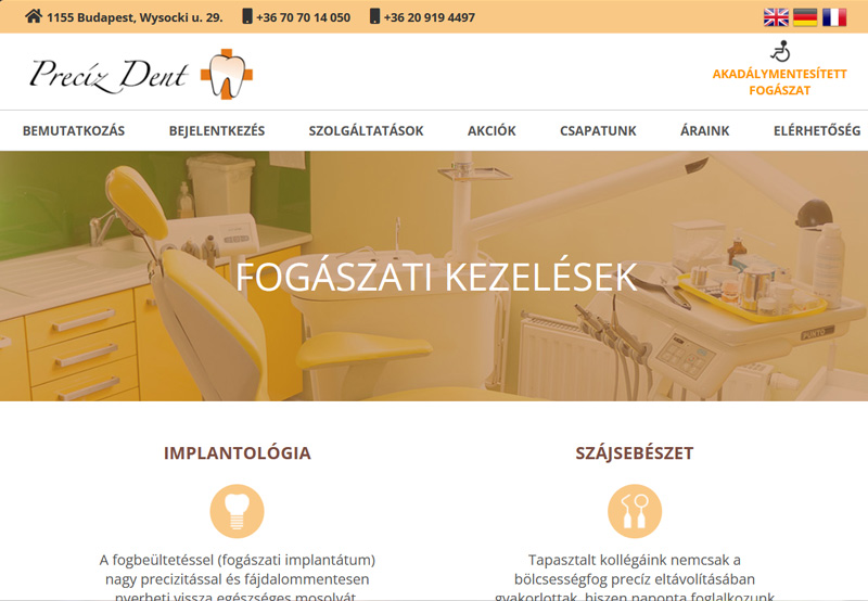 Precizdent Dental Clinic Sitebuild and SEO